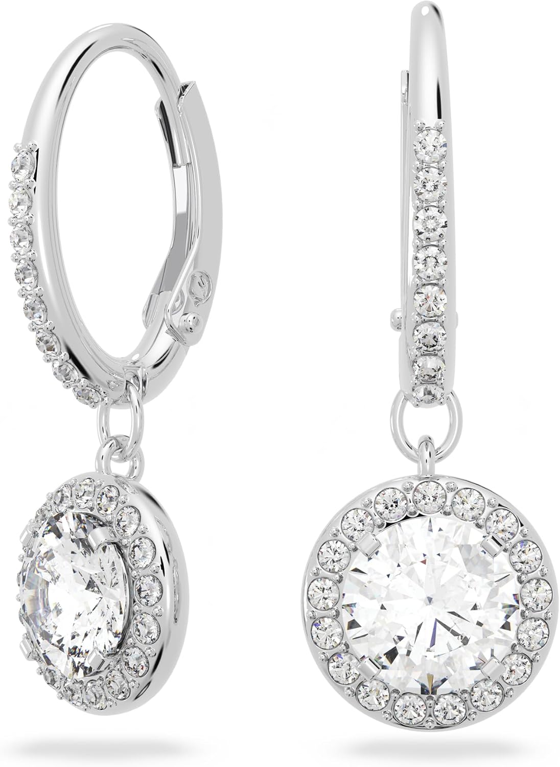 Detalle 2 de Swarovski Pendientes Angelic talla pera, blancos 💍