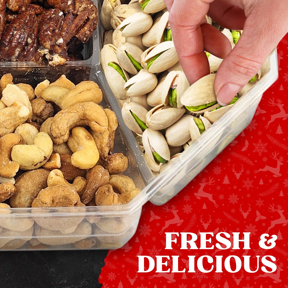 Thumbnail 3 de Simple Orchards Christmas Mixed Nut Gift Basket, 7-Section Tray, 28 oz