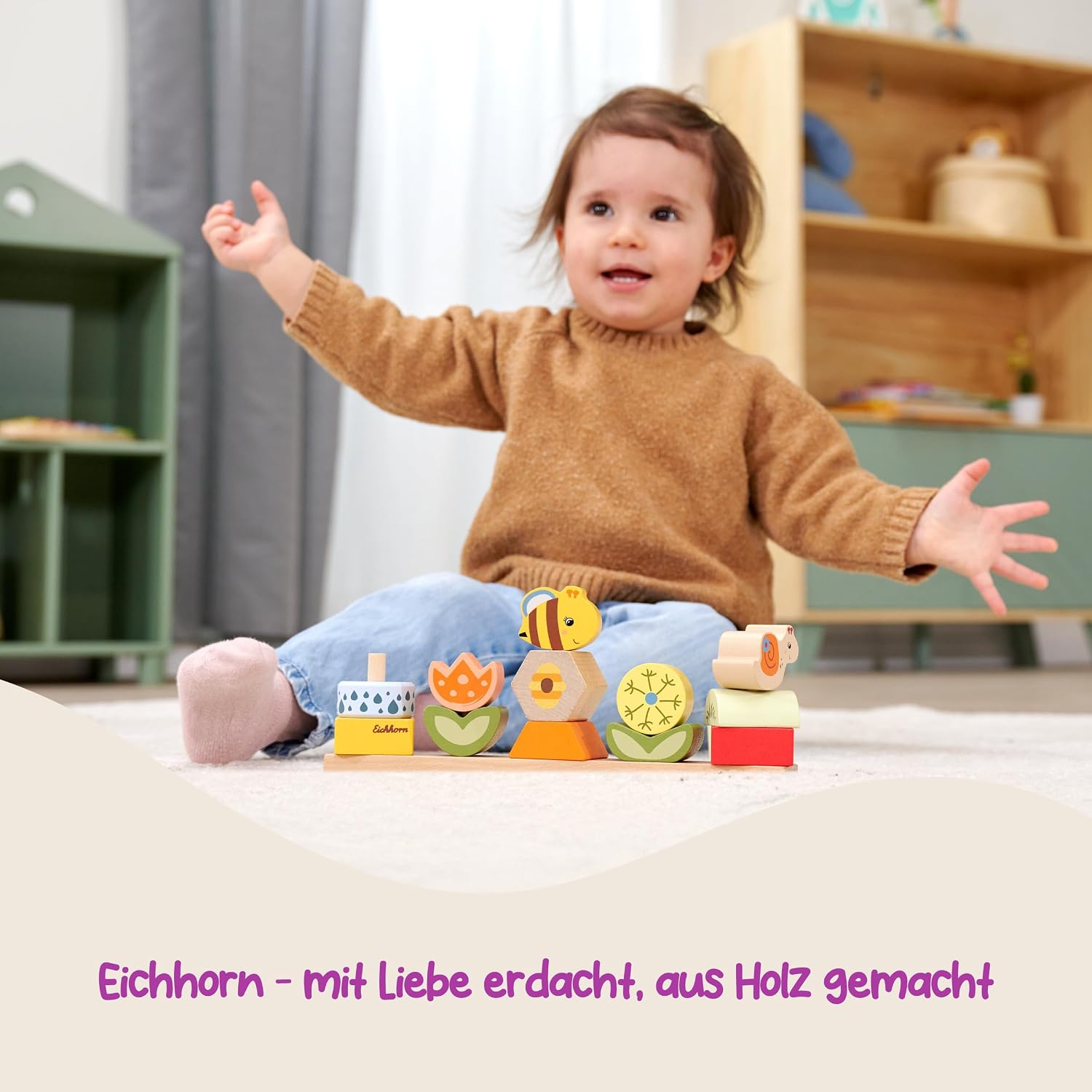 Thumbnail 5 de Eichhorn Steckspiel Blumenleiste 13 Bausteine