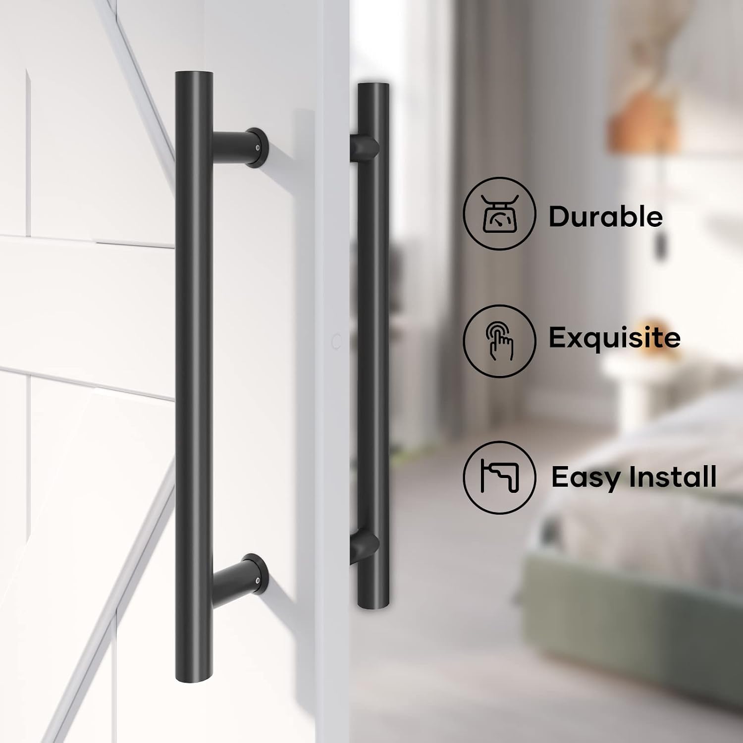 Detalle de EaseLife 40 cm – dwustronny uchwyt do drzwi przesuwnych ze stali nierdzewnej