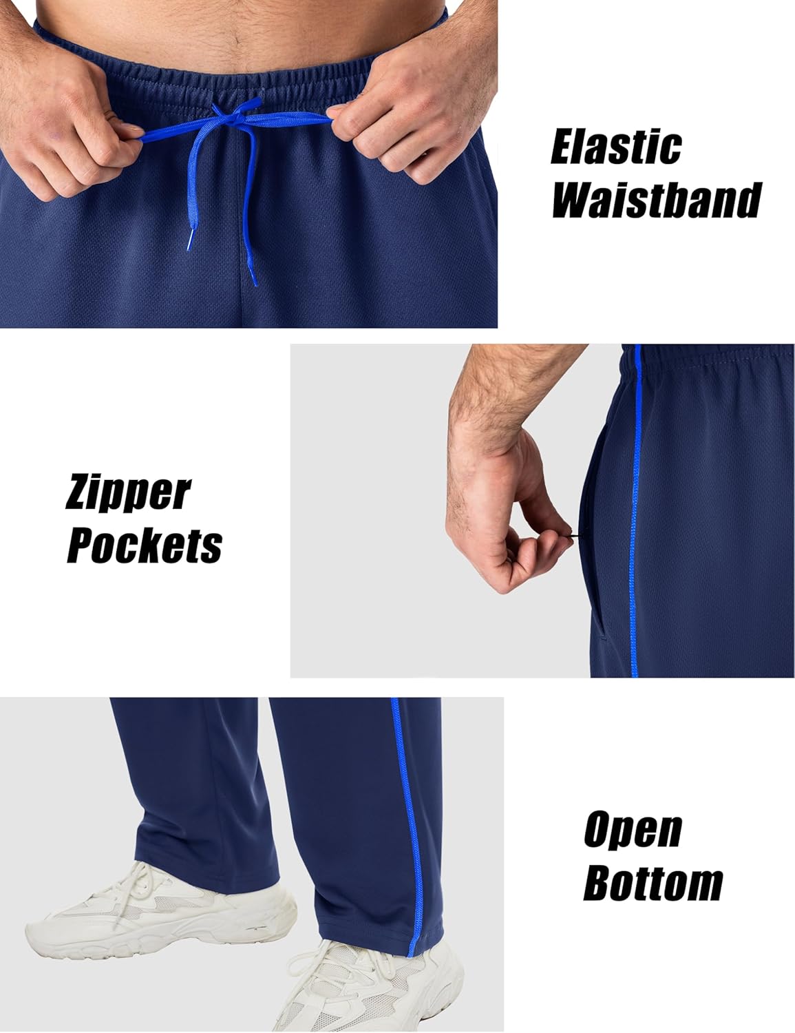 Thumbnail 4 de EKLENTSON Herren Trainingshose aus Mesh mit Schnell-Trocknung & Reißverschlusstaschen