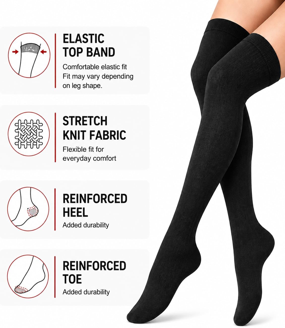 Thumbnail 3 de Aoliks Compression Socks 4 Pairs for Support