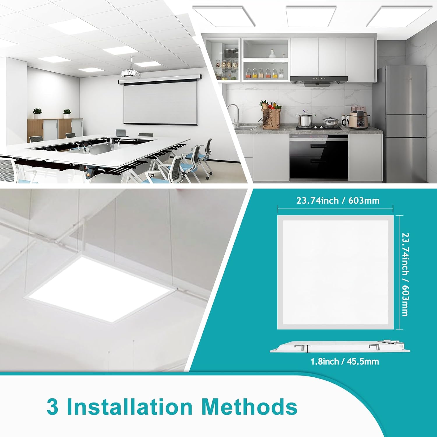 Thumbnail 6 de VocgoUU 2x2 LED Flat Panel Light, 4-Pack, Selectable Wattage and Colour