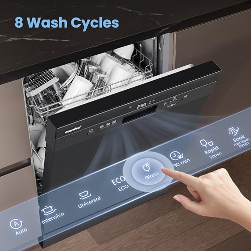 Detalle de COMFEE' Full Size Freestanding Dishwasher (14 Place Settings) in Black