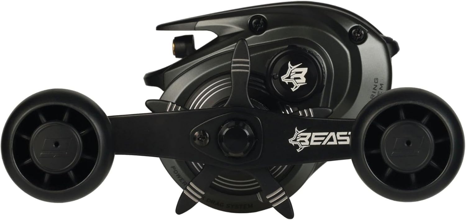 Detalle de Abu Garcia Beast Low Profile Moulinet à Lanceur – Beast 200, 7,3:1, Power Stack Carbon