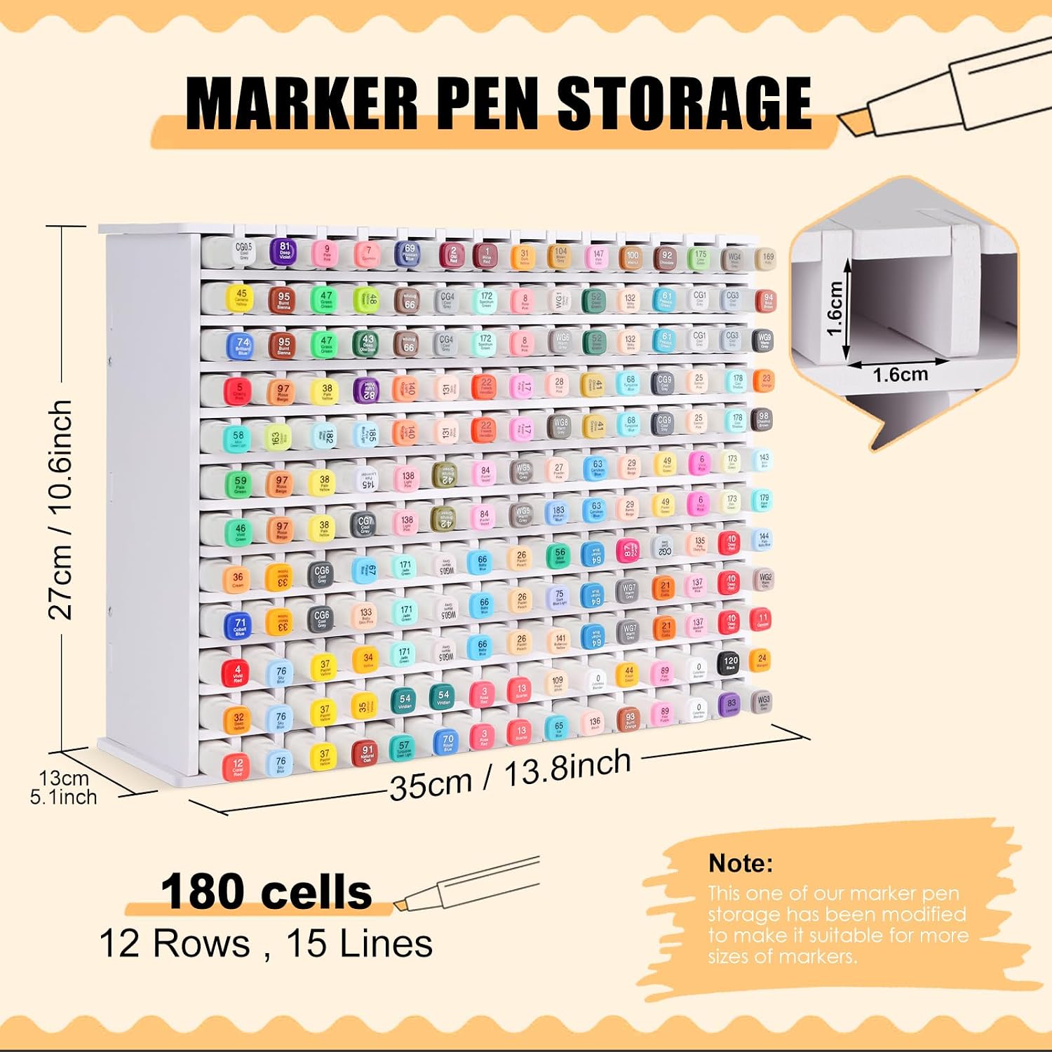 Thumbnail 1 de Osrioal Marker Pen Storage: a practical organiser for up to 180 markers