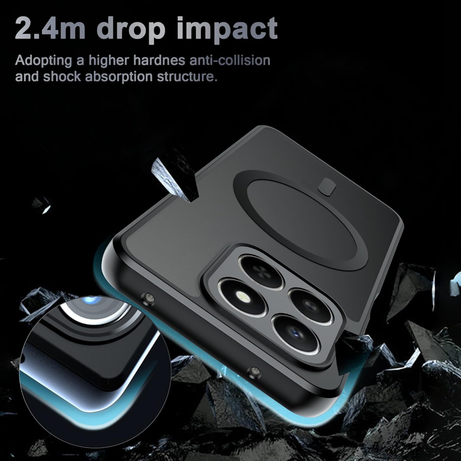 Thumbnail 3 de FDHYFGDY Hülle für Honor 400 Smart 5G/4G & Honor X7d – magnetische, ultradünne PC-Hartschale mit Silikon-Rand