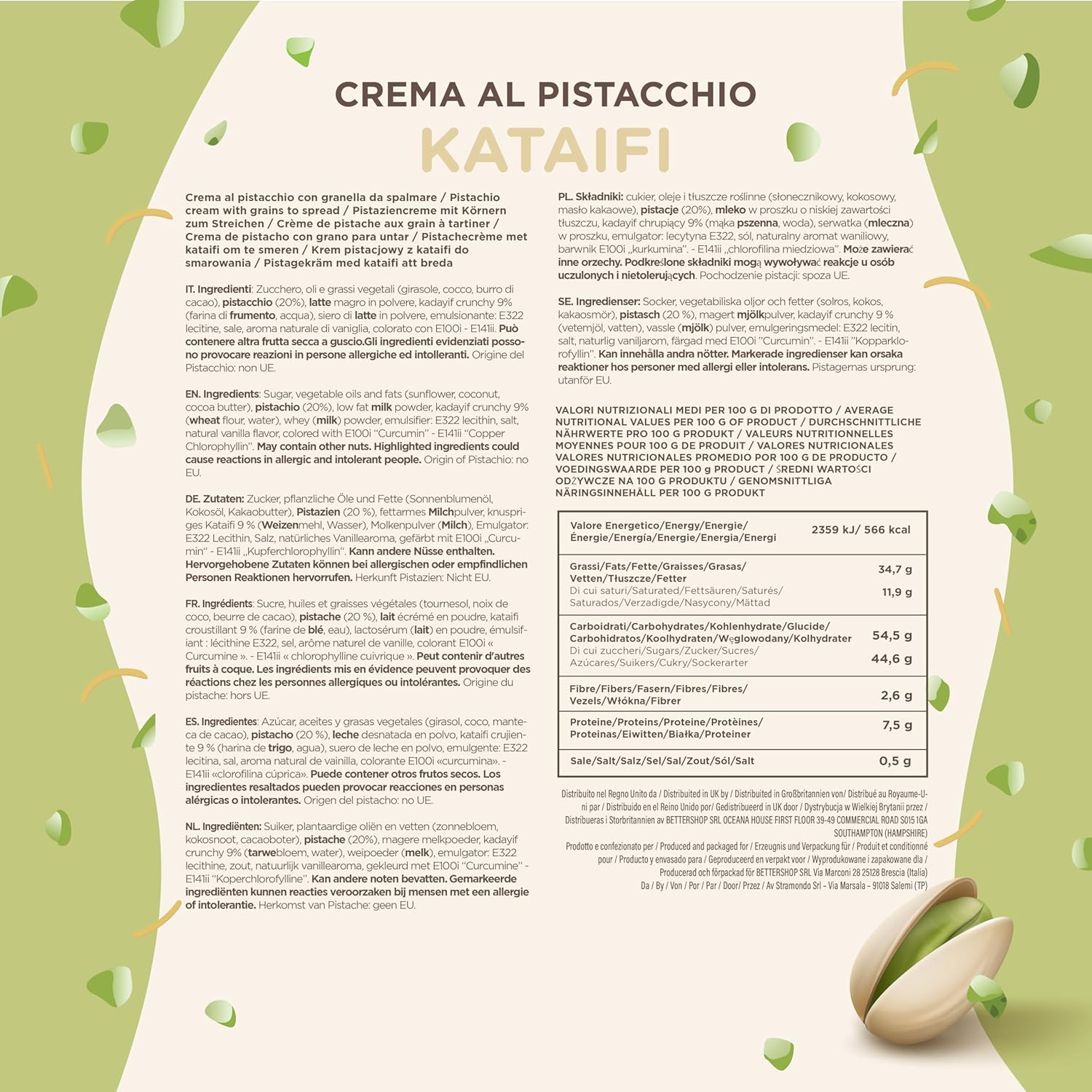 Thumbnail 1 de EATALIAN by AMZ BETTER Crema di Pistacchio con Kataifi – 1 kg, Made in Italy