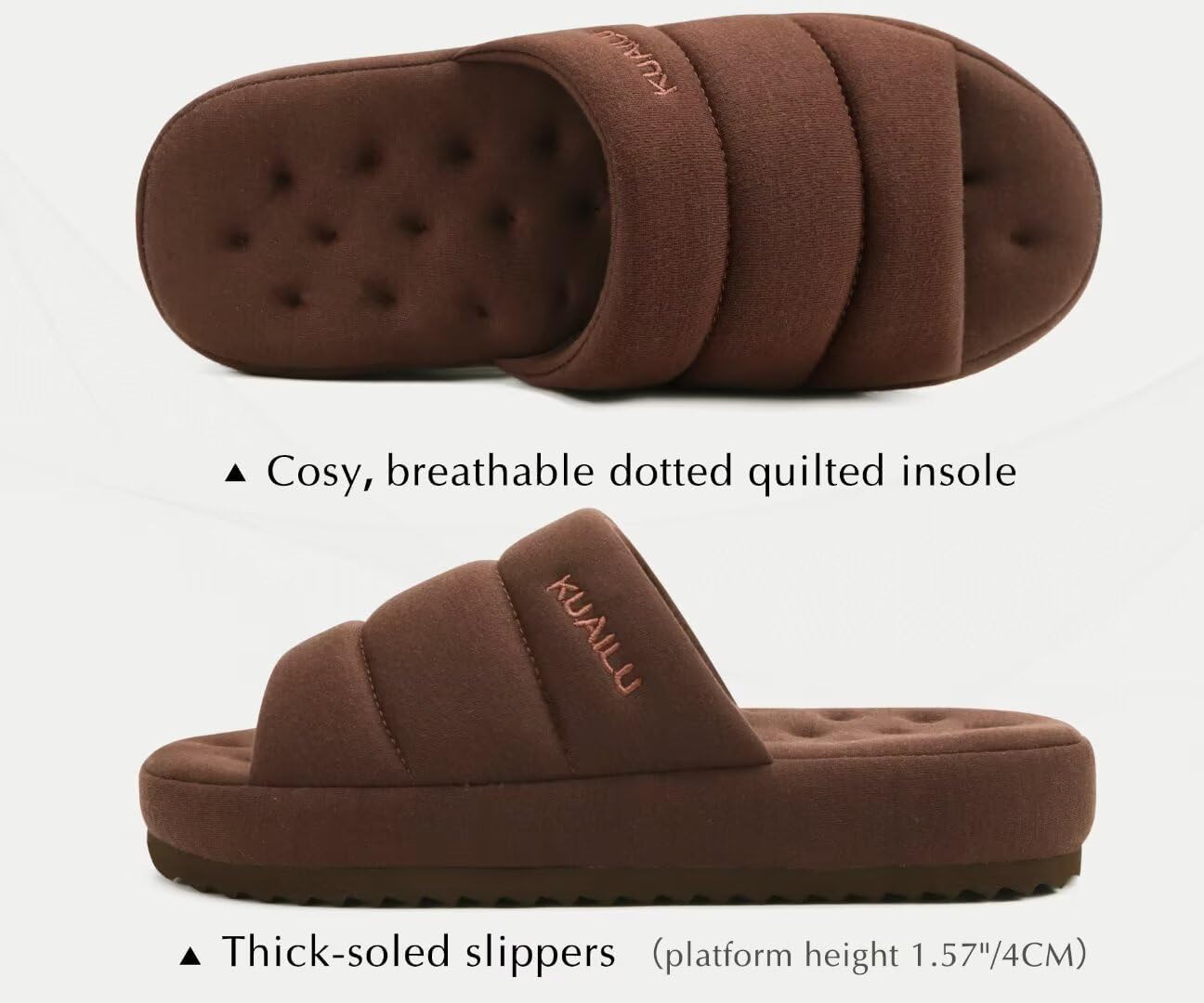 Thumbnail 2 de KuaiLu Men's Slippers: Quilted Cotton-Blend Memory Foam Slippers for Indoor & Outdoor Use