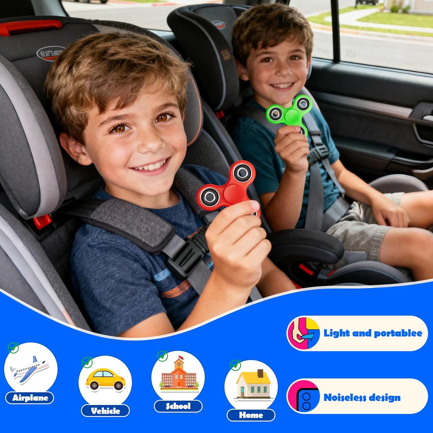 Detalle de SCIONE 5-Piece Fidget Spinner Set (Anti-stress) – Smooth Manual Spinners for Kids & Adults
