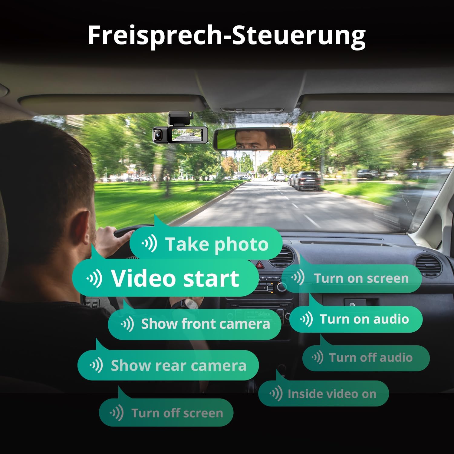 Thumbnail 5 de BOTSLAB 4K 3-Kanal Dashcam Auto mit Parküberwachung, GPS und 128 GB SD Karte – Front 4K, Innen- und Heck 1080p