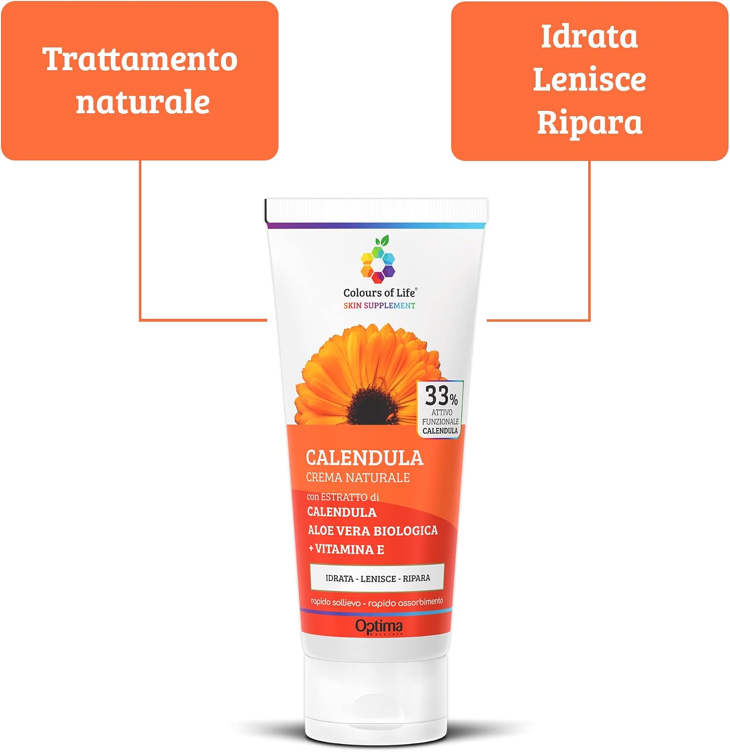 Thumbnail 3 de Calendula crema naturale con Aloe Vera Biologica e Vitamina E – 100 ml by Colours of Life