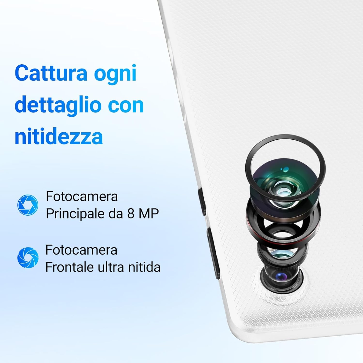 Thumbnail 6 de Laptok Tablet 10 pollici Android 14 Octa-Core, 64GB espandibili fino a 1TB, WiFi 6 e Bluetooth 5.3 (bianco)