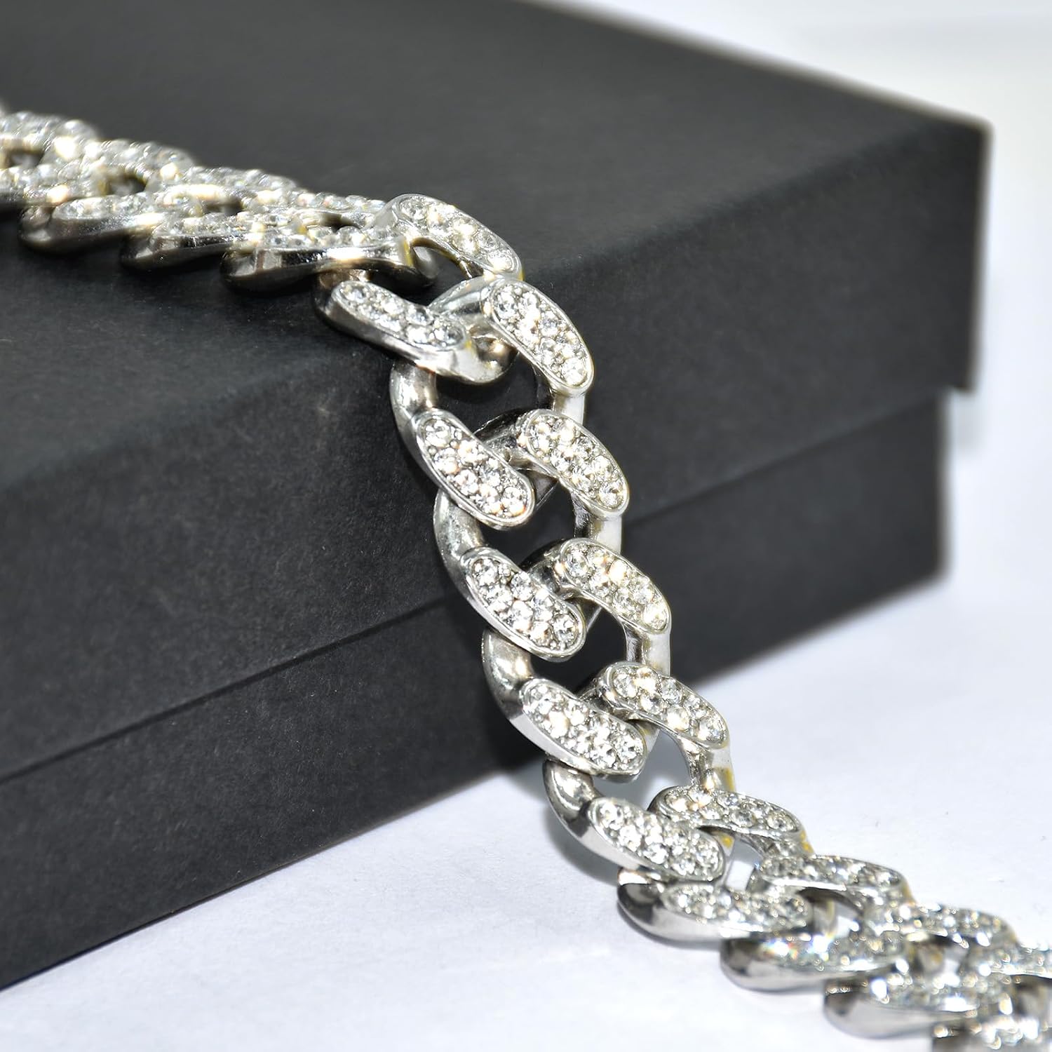 Detalle de Rhinestone Dog Chain Collar, 16-Inch