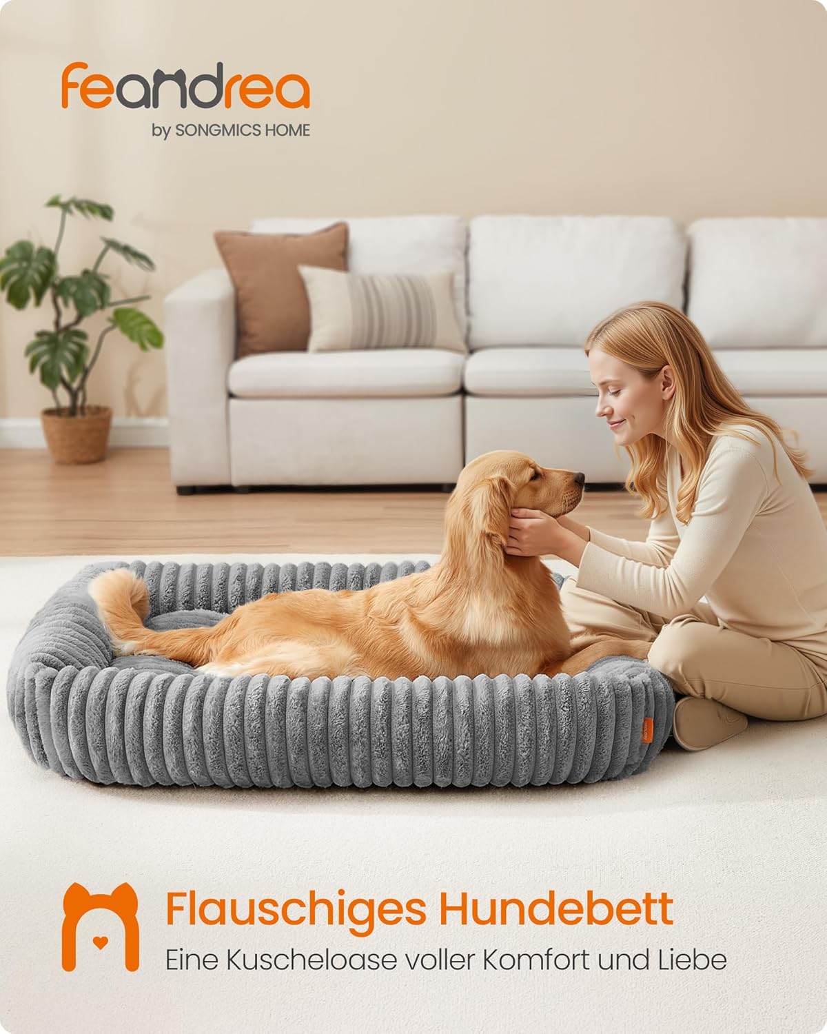 Detalle 2 de Feandrea Hundebett 120 × 85 × 23 cm