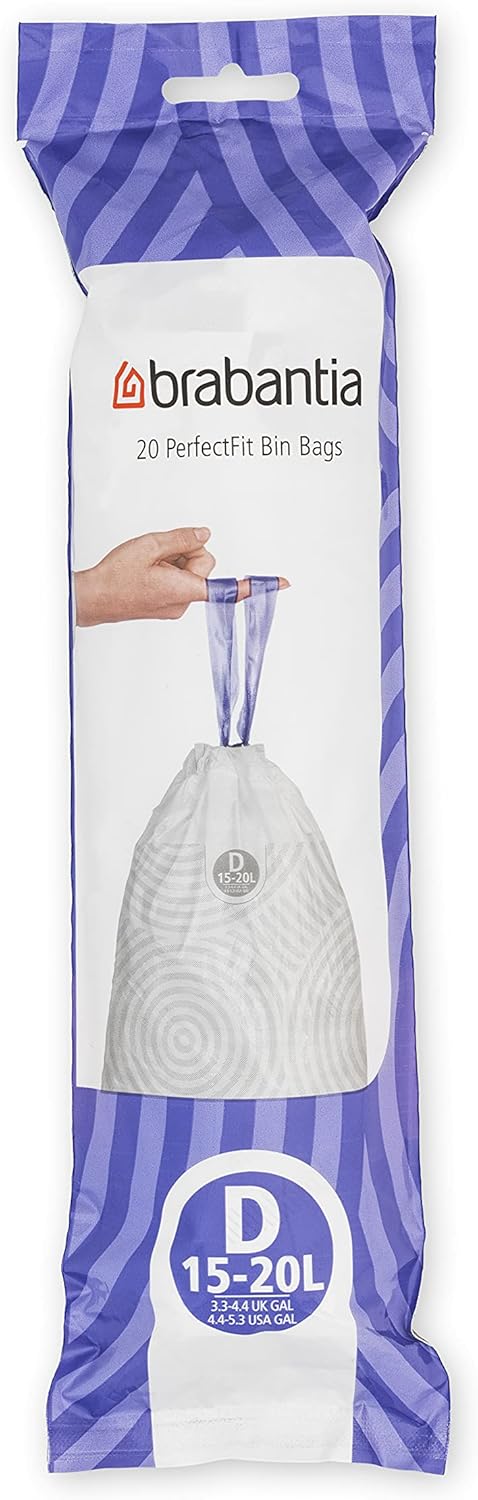 Thumbnail 1 de Brabantia Sacs Poubelle PerfectFit Multipack Code D 10L/15L — Ultra Résistants, Poignées Coulissantes (6 rouleaux, 120 sacs)