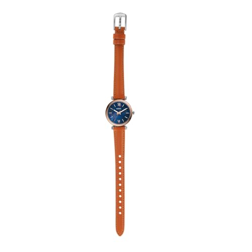 Detalle de Fossil Carlie, orologio da donna al quarzo con quadrante blu e cinturino in pelle