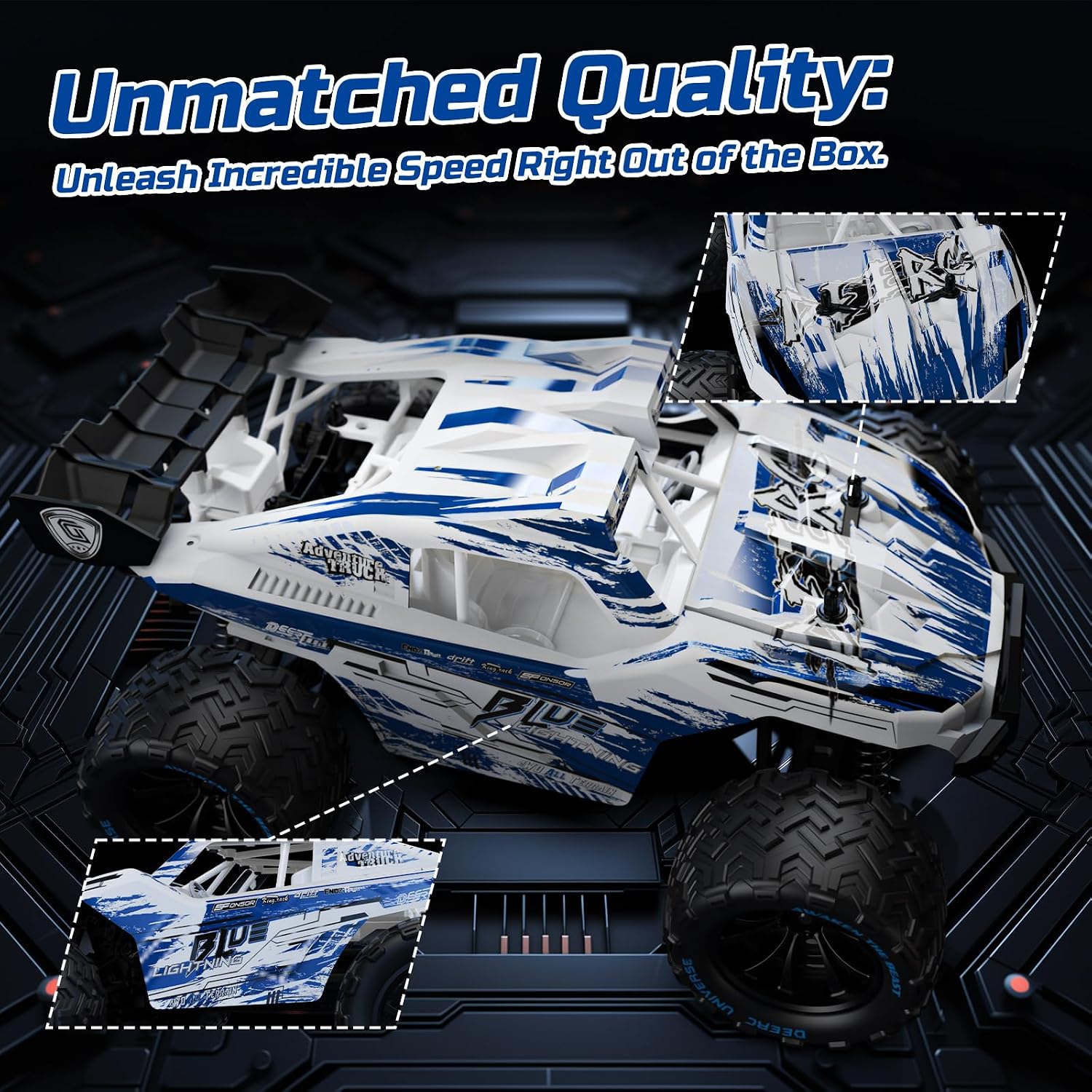 Detalle 2 de DEERC 9003E RC-All-Terrain Truck 40 km/h