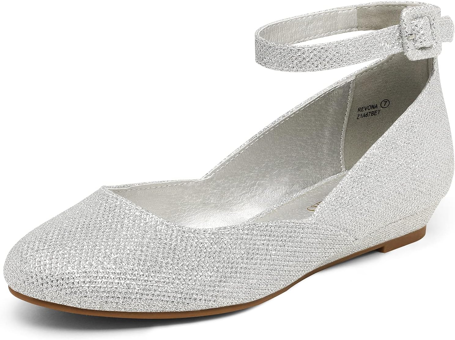 Thumbnail 6 de DREAM PAIRS Women's Dress Flats Ballet Low Wedge with Ankle Strap