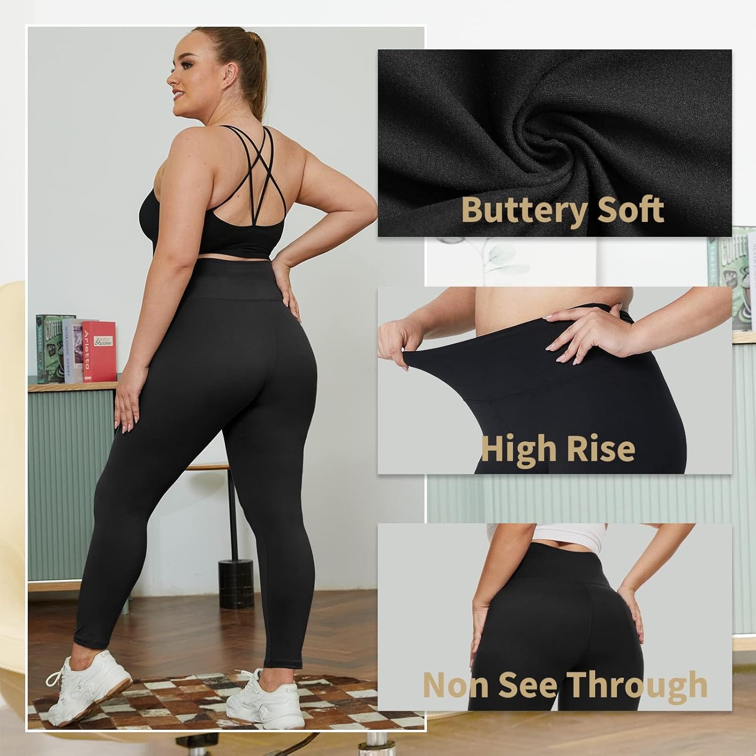 Thumbnail 3 de HLTPRO 3-Pack Plus Size High-Waist Leggings (X-Large–4X) for Workout, Yoga & Everyday