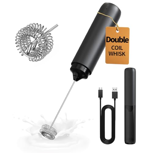 Detalle de CIRCLE JOY Wiederaufladbarer Milchaufschäumer Handheld – kompakter Stabmixer aus Edelstahl