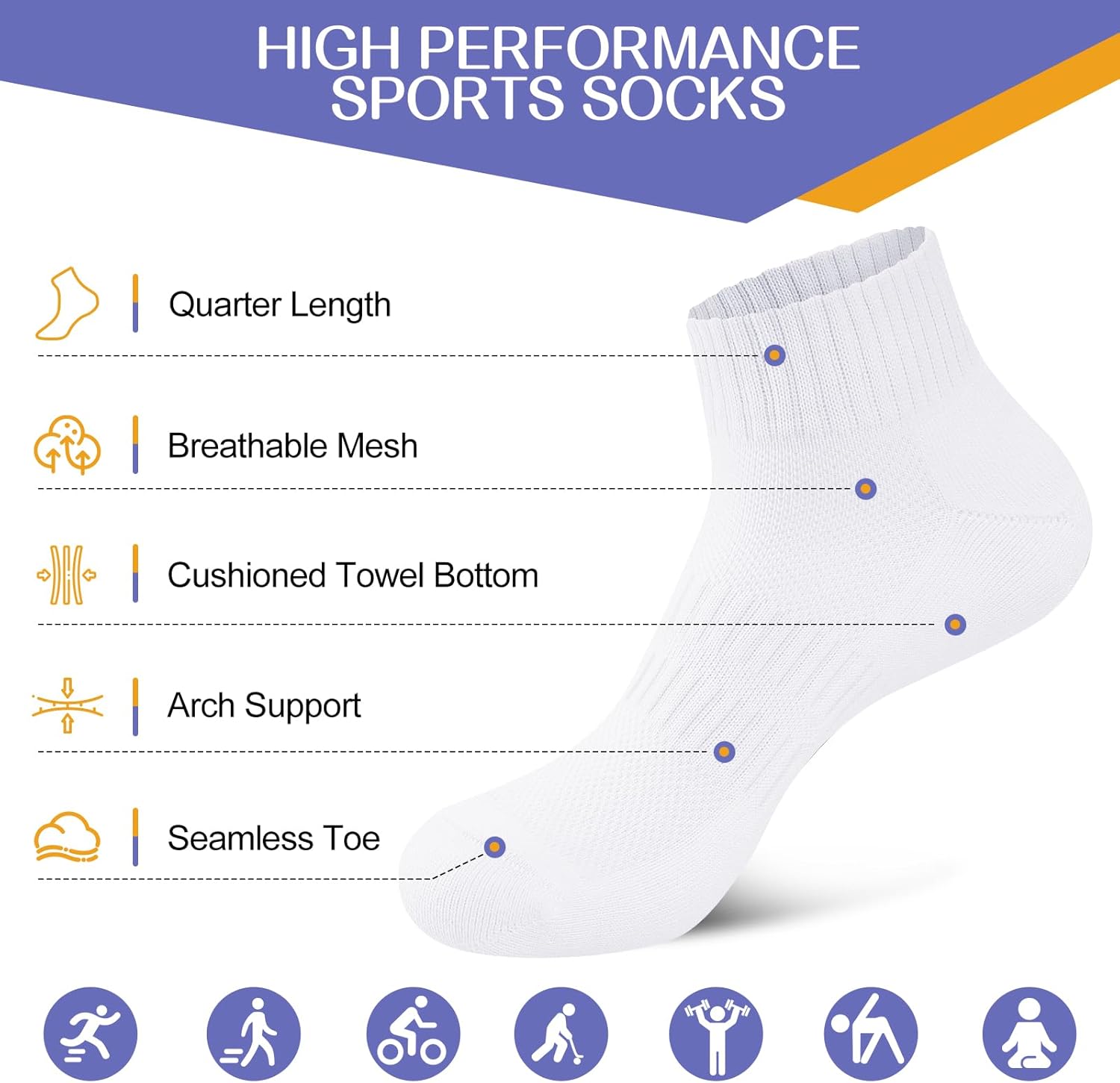 Thumbnail 2 de Stoeury Sports Ankle Socks 4 Pairs