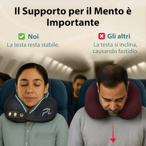 Detalle de FLOWZOOM Comfy cuscino da viaggio in memory foam, regolabile e lavabile
