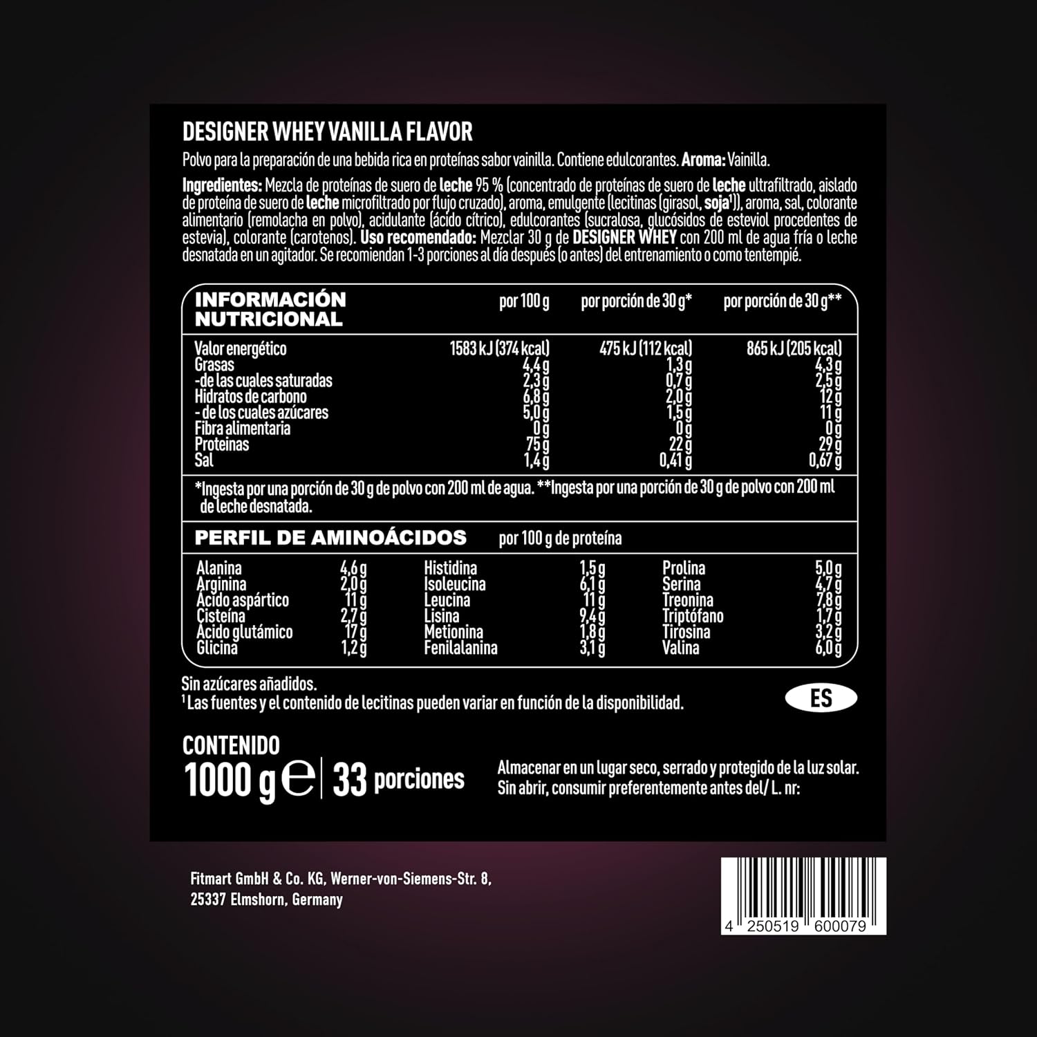 Detalle 2 de ESN Designer Whey Protein Vainilla 1 kg 🥛