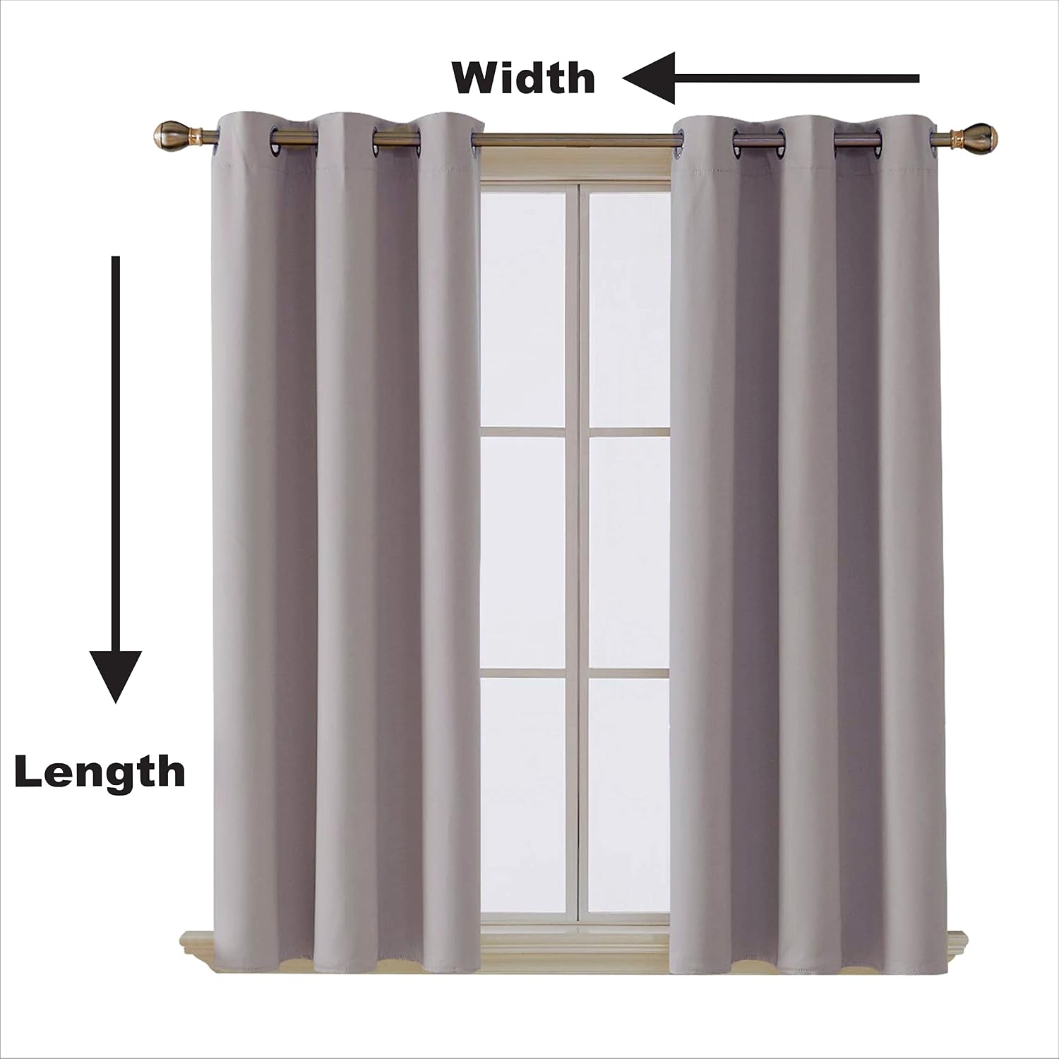 Detalle 2 de Home In Style 4U Thermal Insulated Blackout Curtains (Silver Grey) – 90" width x 54" drop, 2 panels