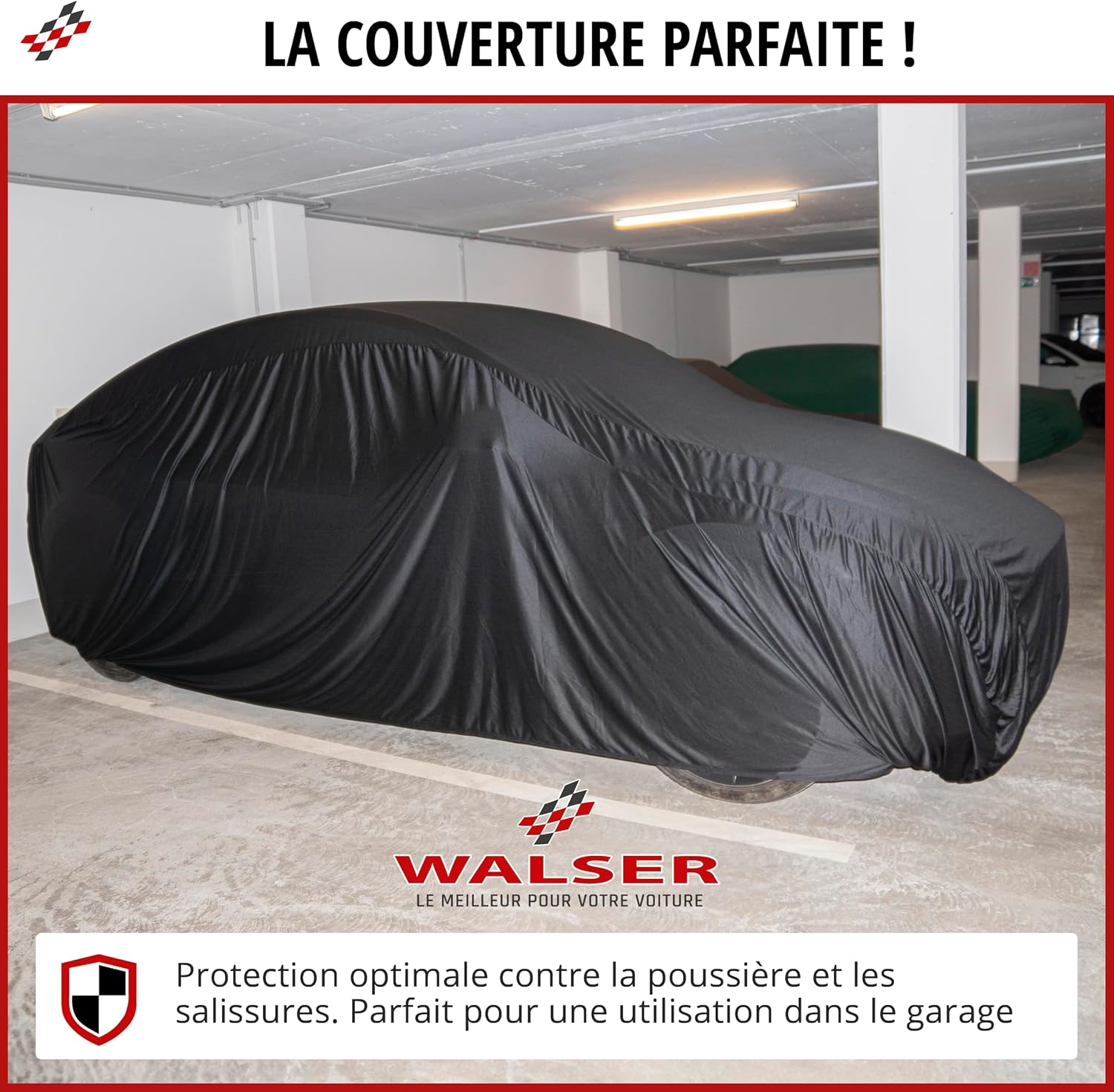 Detalle 2 de WALSER bâche d'intérieur pour voiture Indoor Stretch – SUV/Van noir 8
