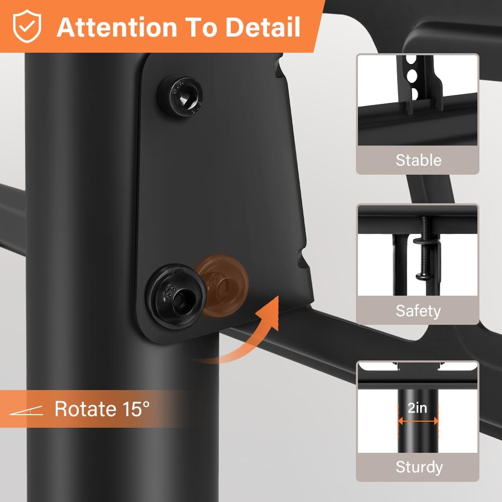 Detalle de KKTONER ZC1040 Mobile TV Cart with 360° Casters, 15° Tilt and 400 × 400 mm VESA