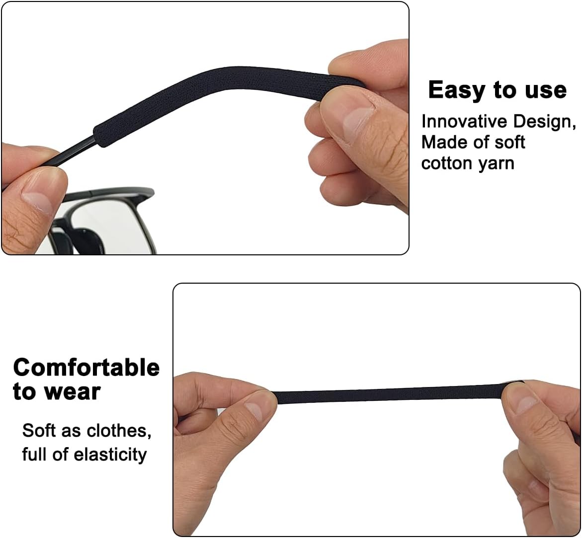 Thumbnail 2 de A-2pair-SL-2sizes-glass-tui-black-US Anti-Slip Glasses Ear Grips, 2 Sizes