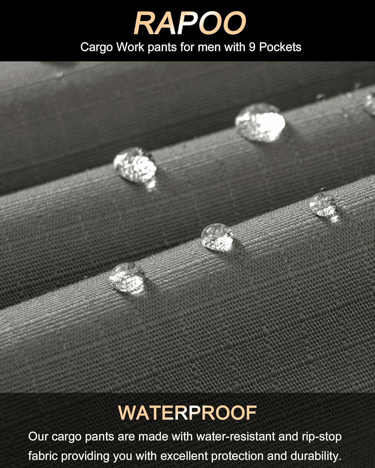 Thumbnail 3 de Rapoo Tactical Ripstop Pants for Men with 9 Pockets and Water-Repellent Finish