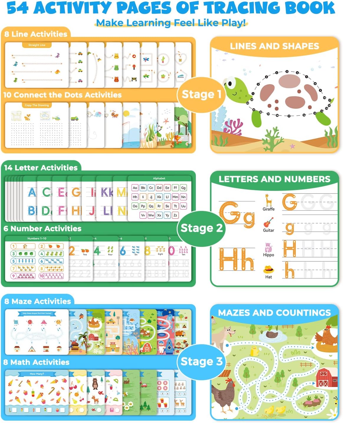 Thumbnail 2 de JUPITEARTH Preschool Tracing Book 54 pages