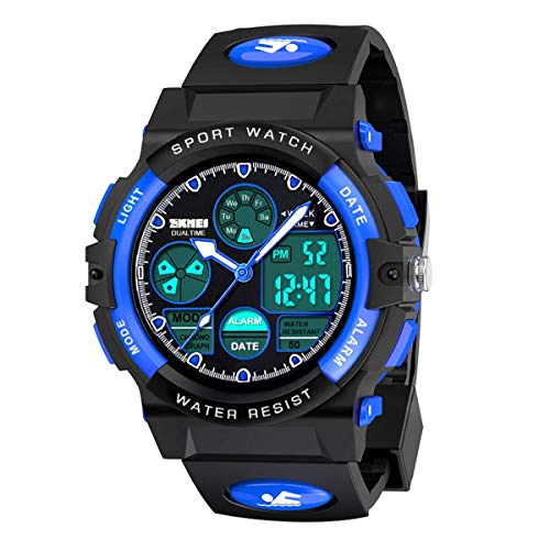 Hikidye Sport Watch for Boys (Ages 3–12): Waterproof LED Wristwatch with Alarm and Chronograph