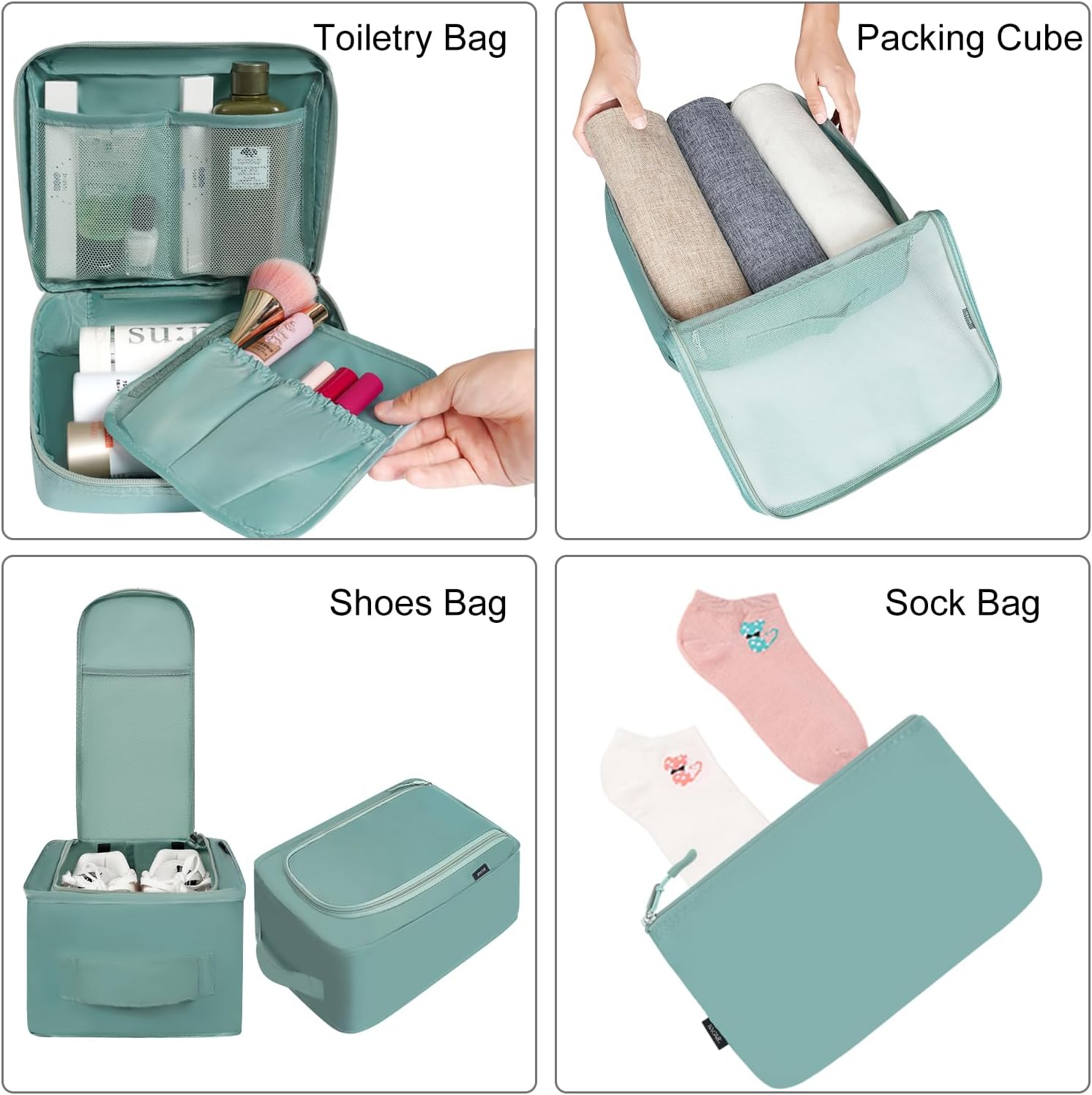 Detalle de BAGAIL Packwürfel-Set 8-teilig für Reisen