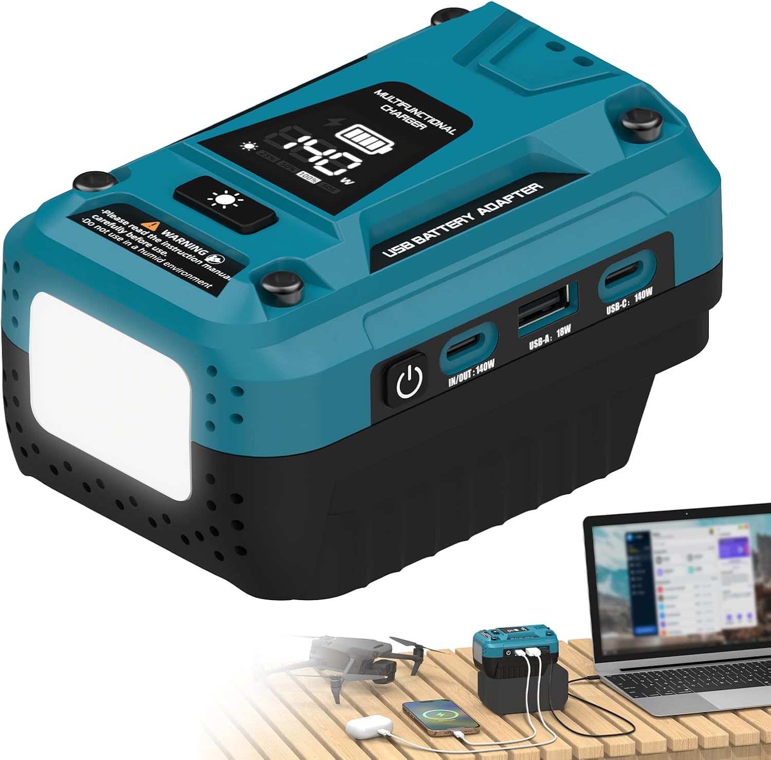 Detalle de USB Battery Charger Adapter for Makita 18V Batteries