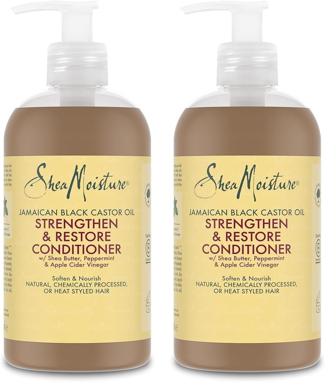 Detalle 2 de SheaMoisture Maschera Strengthen & Restore (355 ml) per capelli trattati, sfibrati e ricci