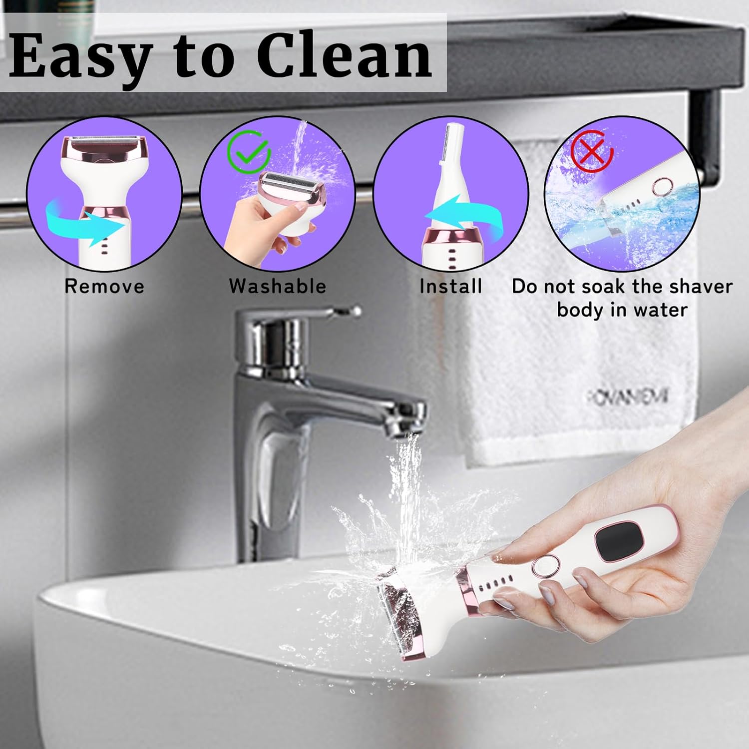Thumbnail 3 de Beanify 4-in-1 Wet & Dry Electric Razor for Women and Men