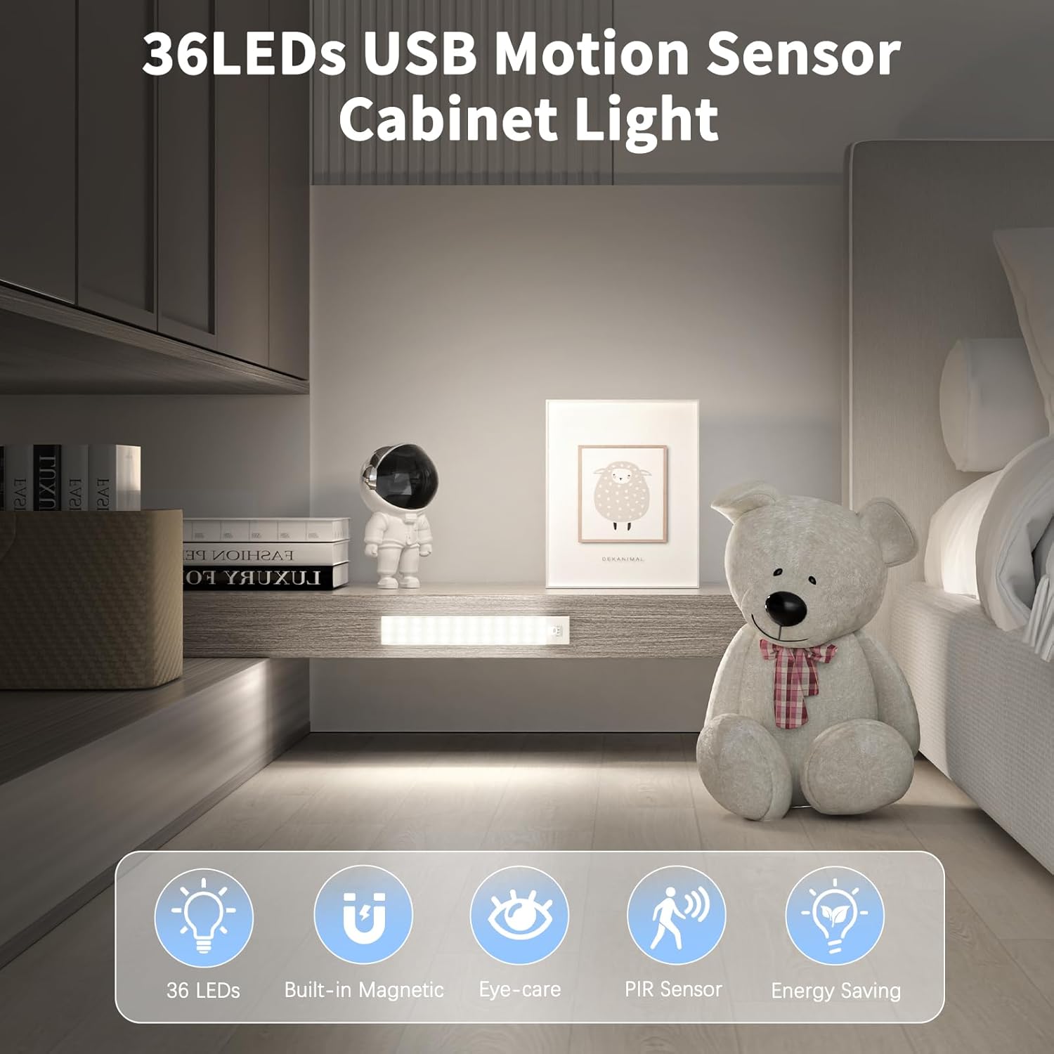 Thumbnail 2 de OUILA Schrankbeleuchtung LED 2 Stück Bewegungsmelder