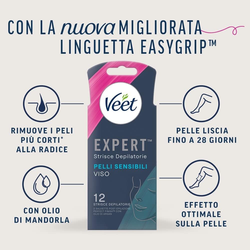 Detalle 2 de Veet Expert Strisce Depilatorie Viso 28 giorni