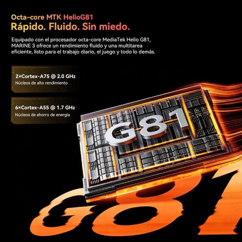 Thumbnail 1 de OSCAL Marine 3 4G, 8GB/128GB, 6.56" Rugerizado en Negro: para entornos extremos