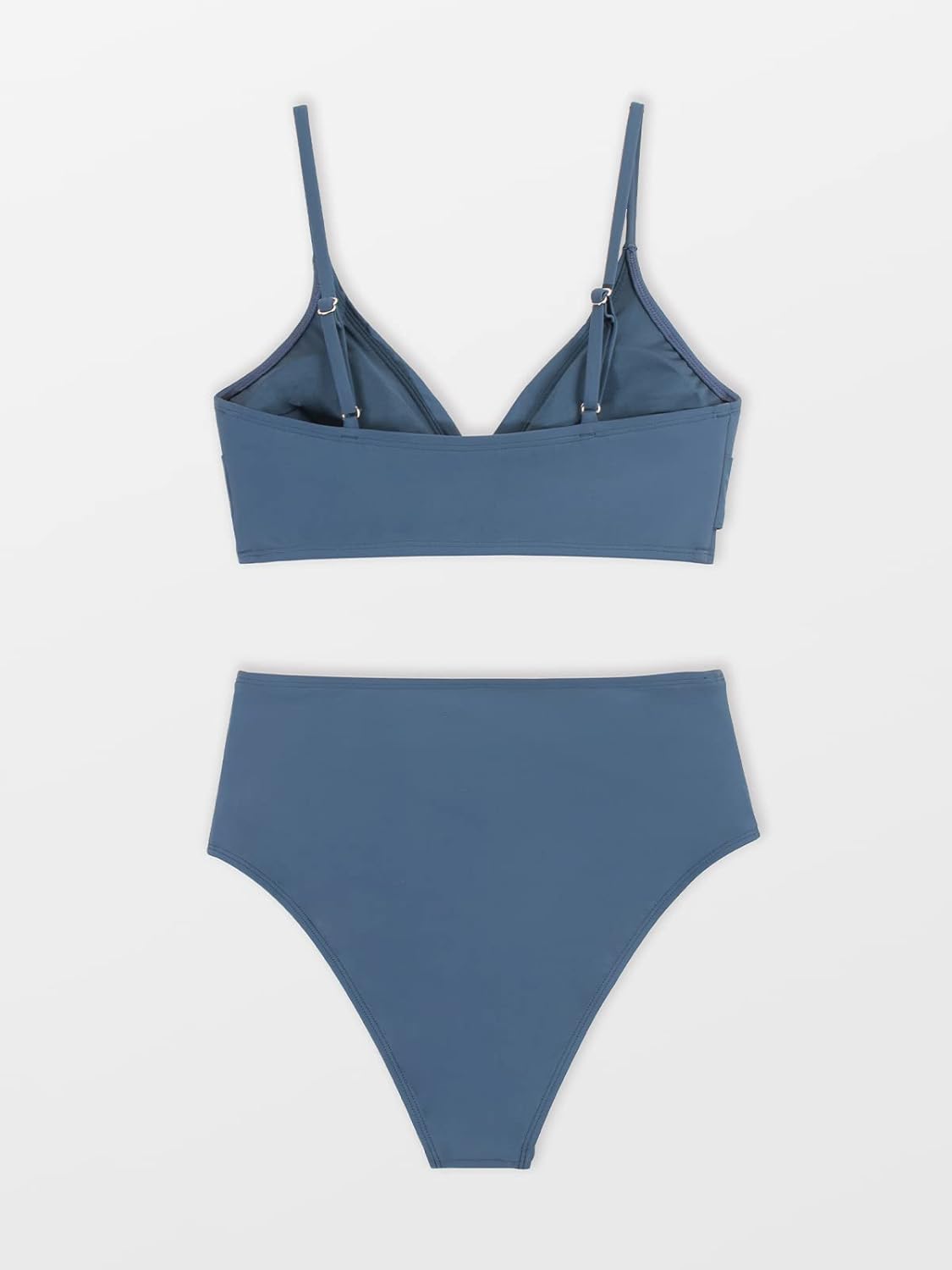 Detalle de CUPSHE Damen Bikini-Set: Cross Over Bustier mit High-Waist Slip – eleganter Zweiteiler für Strand und Urlaub