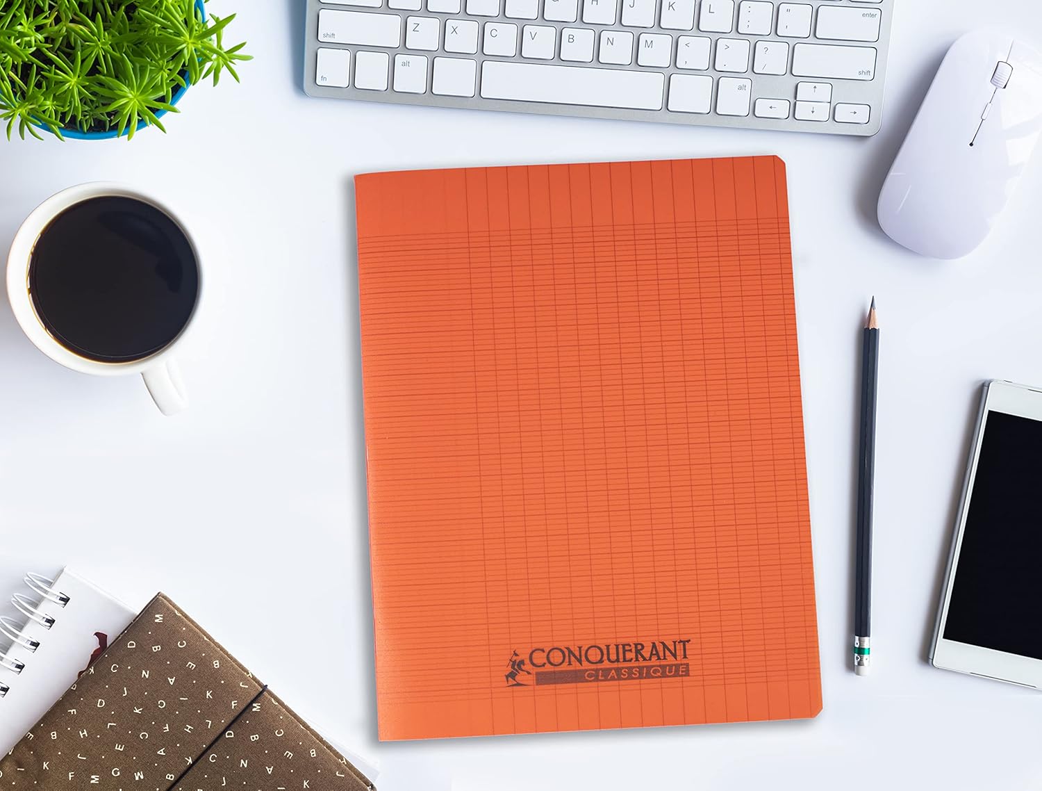 Thumbnail 2 de Conquérant Lot de 6 Cahiers 17x22 cm Grands Carreaux Seyès 96 Pages Agrafés – Couleurs Assortis