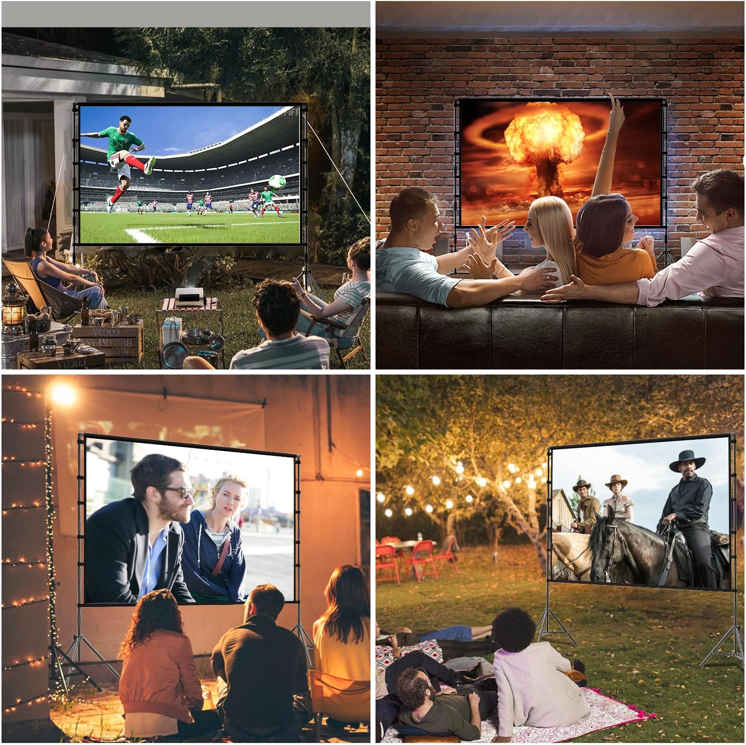 Thumbnail 4 de TOWOND 120-inch Outdoor Projector Screen with Stand (16:9, Foldable, Double-Sided, Carry Bag)