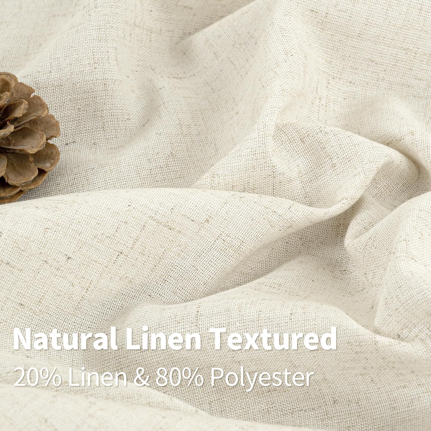 Detalle 2 de YoungsTex Linen Curtains, 42 x 84 Inch