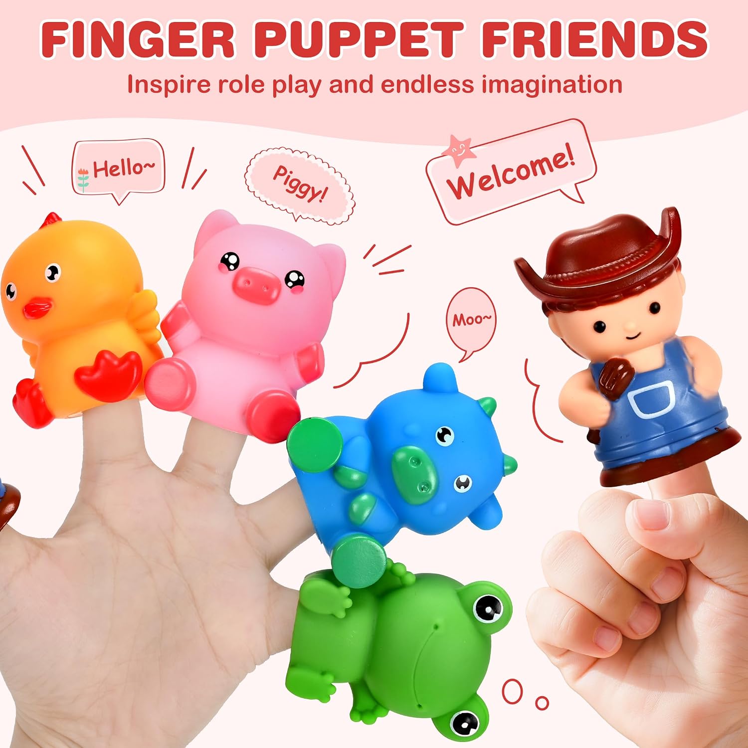 Thumbnail 5 de GooMags Montessori Animal Train Set with 9 Numbered Barns and 10 Finger Puppets