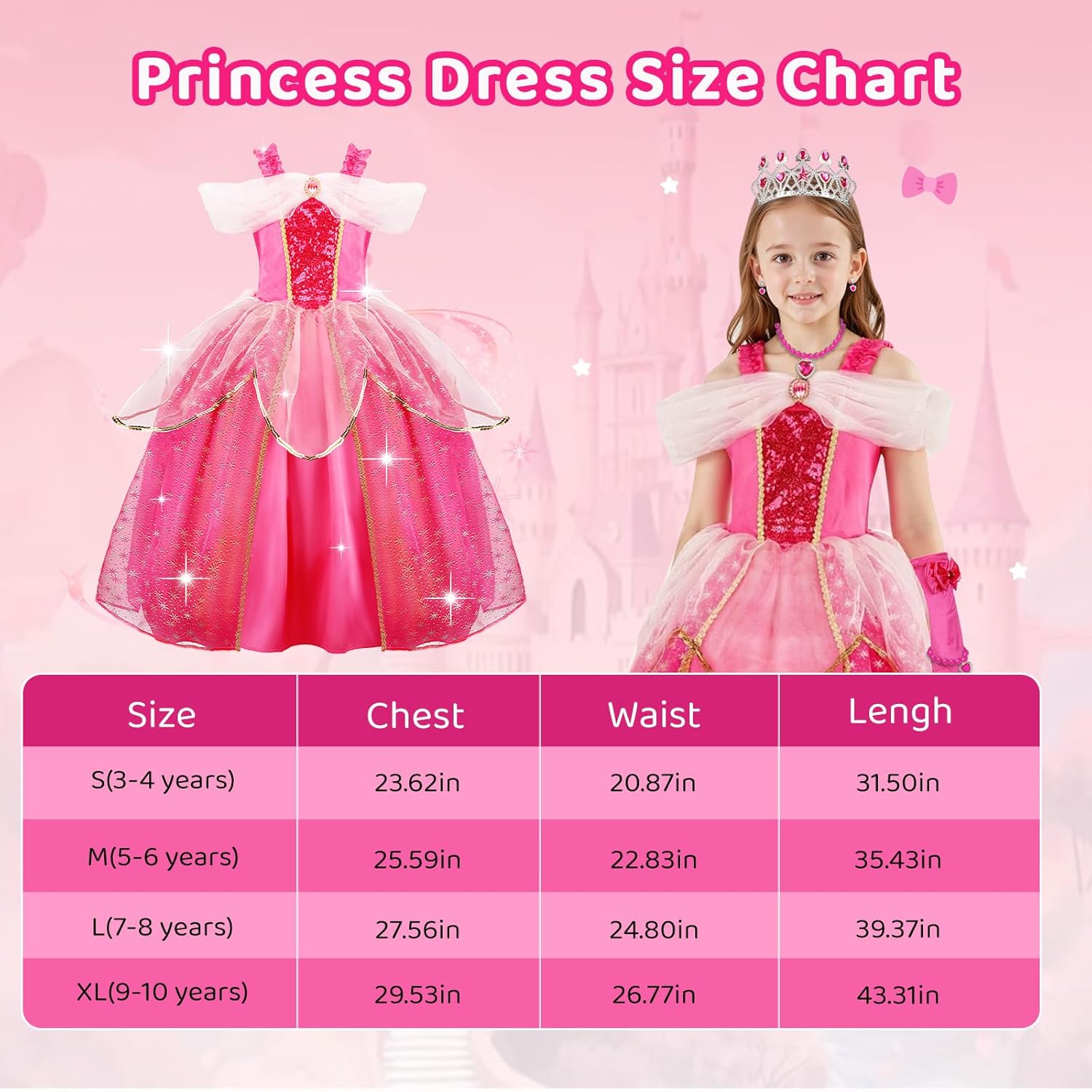 Thumbnail 5 de MELAND Princess Sleeping Light Up Dress 3-10 yrs