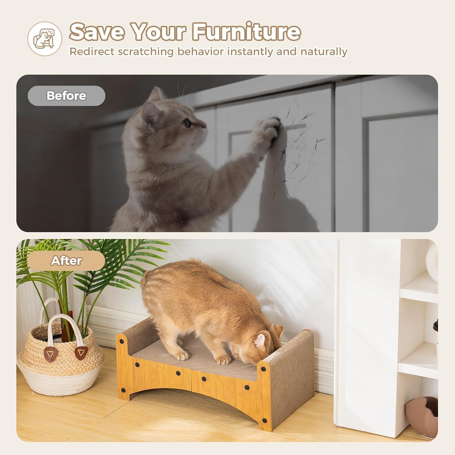 Thumbnail 6 de Avont Cat Scratcher Cardboard Lounge: 3-in-1 Reversible Bed for Indoor Cats