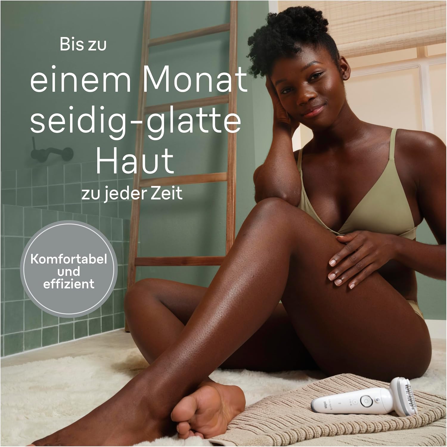 Detalle de Braun Silk-épil 9 Epilierer Damen (9-141) – Nass & Trocken, inklusive Rasieraufsatz und Trimmeraufsatz